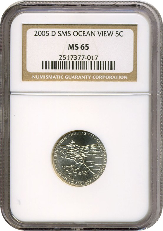 image for: 2005-D 5c SMS Ocean View NGC MS65 