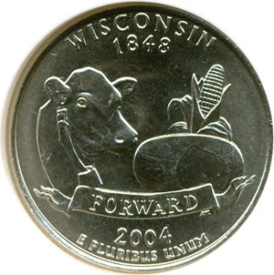 image for: 2004-D 25c Wisconsin - Extra Leaf Low NGC MS65
