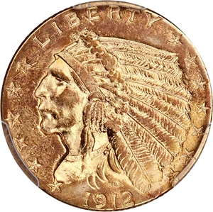 image for: 1912 $2 1/2 PCGS AU55