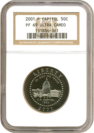 image for: 2001-P 50c Capitol Visitor Center NGC Proof 69 UCameo