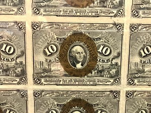 image for: Uncut Sheet: FR. 1244 Frac. Currency Head of Washington. 10c PCGS About New 55 (w/o Surcharge) ex: Boyd, Ford