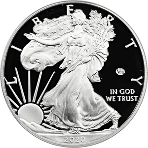 image for: 2020-W Silver Eagle $1 PCGS Proof 69 DCAM (v75 Privy End of WWII Anniversary)