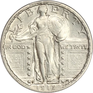 image for: 1918/7-S 25c PCGS AU50