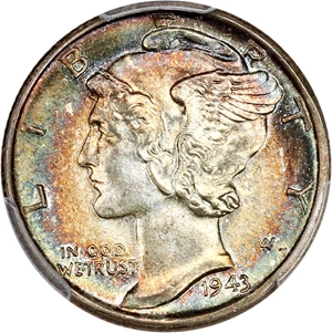 image for: 1943-D 10c PCGS MS67+ FB