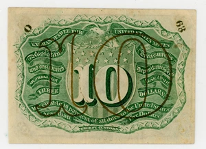 image for: FR. 1248 Frac. Currency Head of Washington. 10c PCGS About New 55 (w/ surcharge, "0-63")