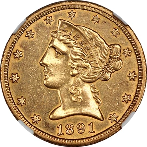 image for: 1891-CC $5 NGC AU Details (Cleaned)