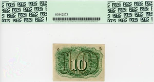 image for: FR. 1248 Frac. Currency Head of Washington. 10c PCGS About New 55 (w/ surcharge, "0-63")