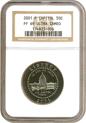 image for: 2001-P 50c Capitol Visitor Center NGC Proof 69 UCameo