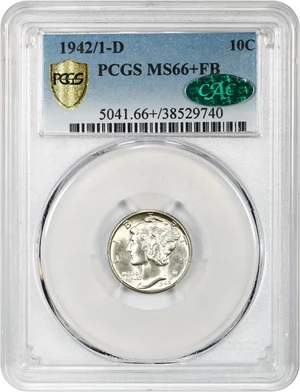 image for: 1942/1-D 10c PCGS/CAC MS66+ FB