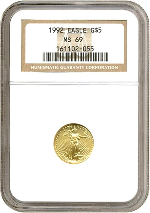 image for: 1992 $5 Gold Eagle NGC MS69