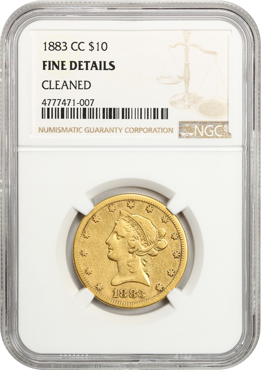 image for: 1883-CC $10 NGC Fine Details (Cleaned)