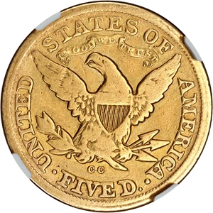 image for: 1880-CC $5 NGC VG Details (Cleaned)