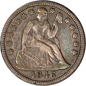 image for: 1846 10c PCGS/CAC VF25 (OGH)