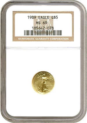 image for: 1989 $5 Gold Eagle NGC MS69