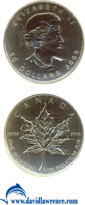 image for: Canada: 2005 $50 Maple Leaf/Palladium NGC MS64