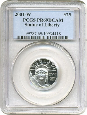 image for: 2001-W $25 Platinum Eagle PCGS Proof 69 DCameo