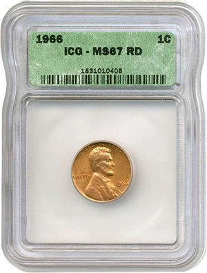 image for: 1966 1c ICG MS67 RD