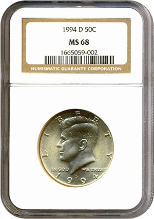 image for: 1994-D 50c NGC MS68