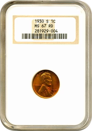 image for: 1930-S 1c NGC MS67 RD