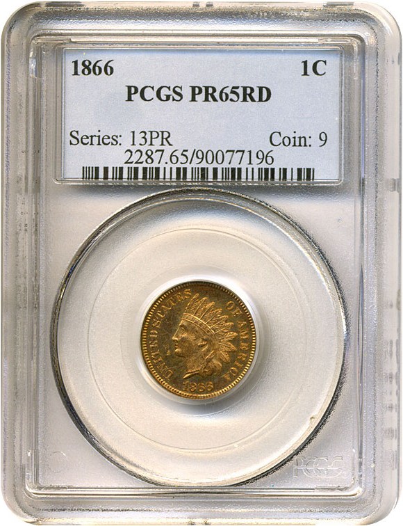 image for: 1866 1c  PCGS Proof 65 RD