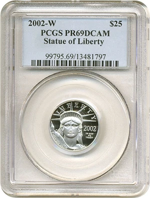 image for: 2002-W $25 Platinum Eagle PCGS Proof 69 DCameo