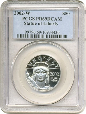 image for: 2002-W $50 Platinum Eagle PCGS Proof 69 DCameo