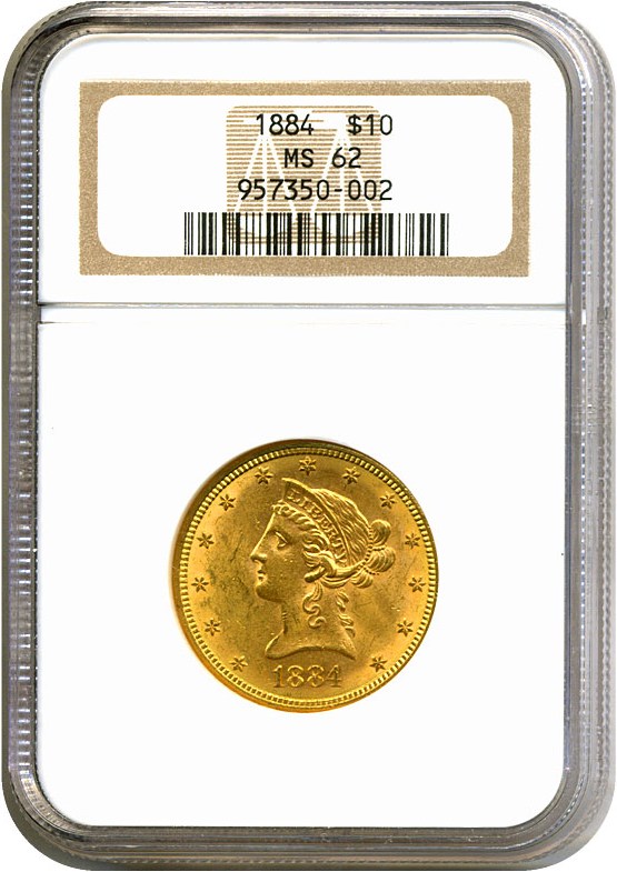 image for: 1884 $10  NGC MS62 