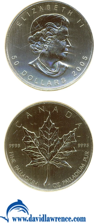image for: Canada: 2005 $50 Maple Leaf/Palladium NGC MS64