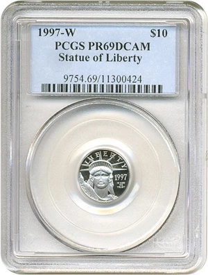 image for: 1997-W $10 Platinum Eagle PCGS Proof 69 DCameo