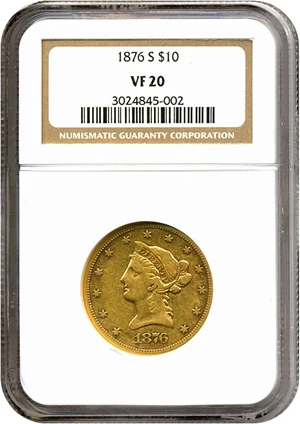 image for: 1876-S $10 NGC VF20