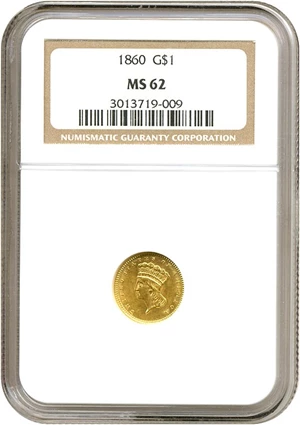 image for: 1860 G$1 NGC MS62