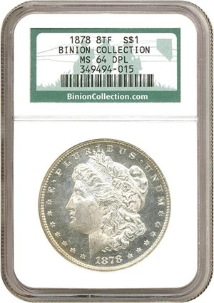 image for: 1878 8TF $1 NGC MS64 DMPL ex: Binion Collection