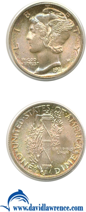 image for: 1931-D 10c PCGS MS67