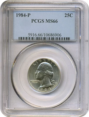 image for: 1984-P 25c PCGS MS66