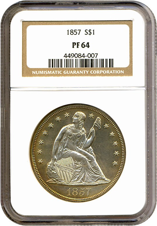image for: 1857 $1  NGC Proof 64 