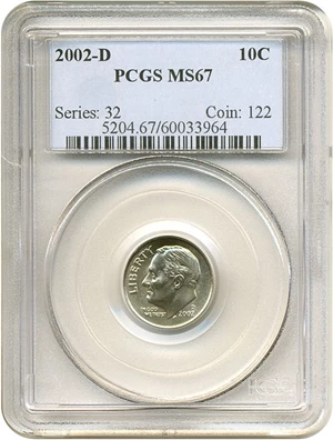 image for: 2002-D 10c PCGS MS67