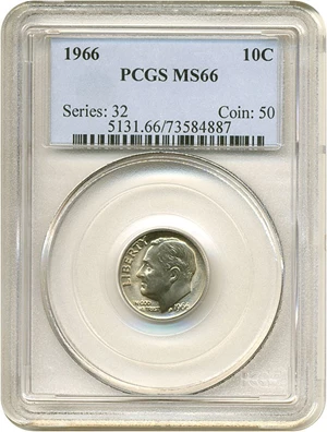 image for: 1966 10c PCGS MS66