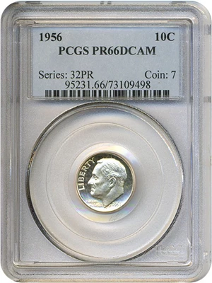 image for: 1956 10c PCGS Proof 66 DCameo