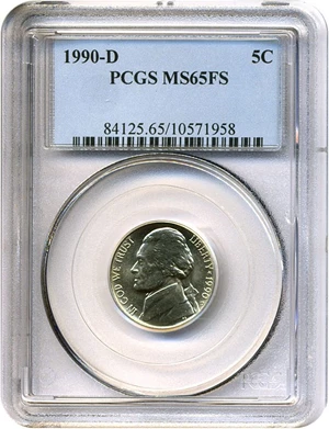 image for: 1990-D 5c PCGS MS65 FS