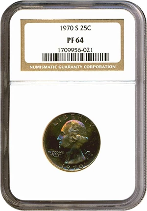 image for: 1970-S 25c NGC Proof 64 *Color*