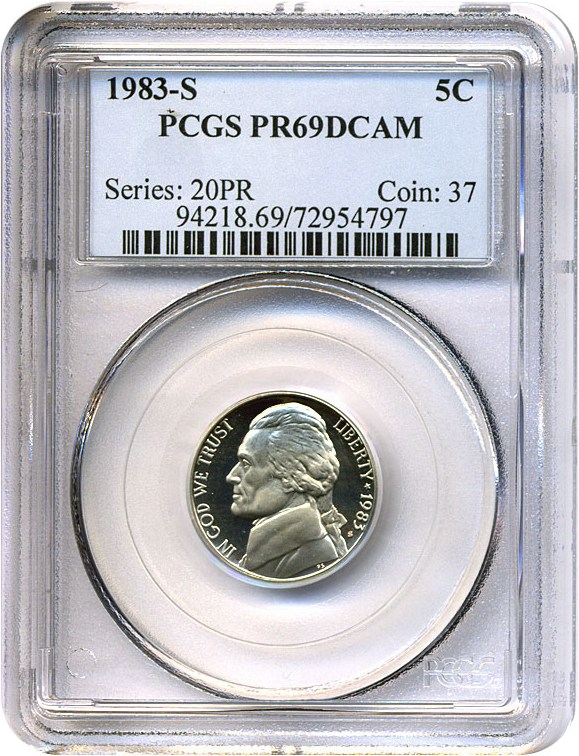 image for: 1983-S 5c  PCGS Proof 69 DCameo