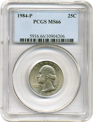 image for: 1984-P 25c PCGS MS66