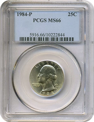 image for: 1984-P 25c PCGS MS66