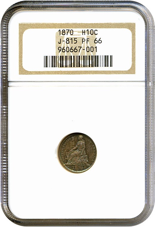 image for: 1870 H10C J-815 NGC Proof 66 