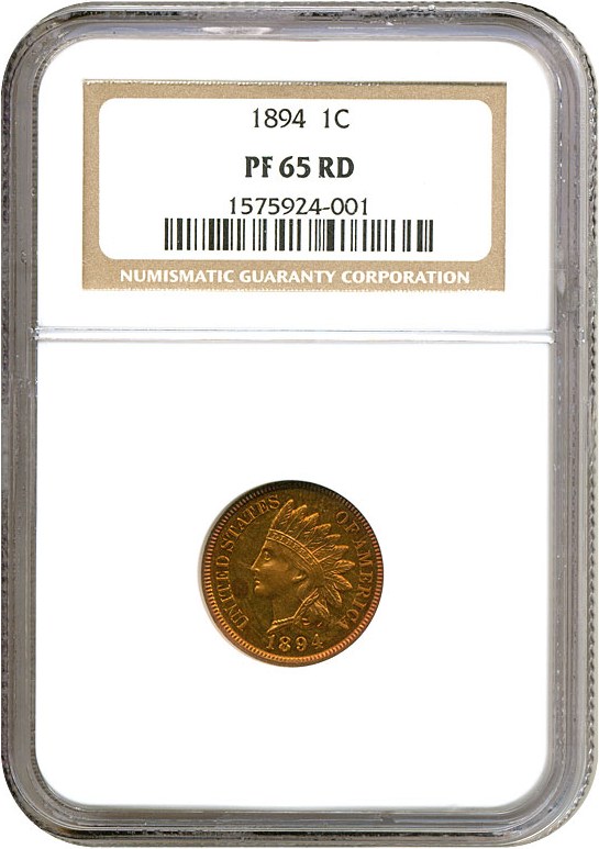 image for: 1894 1c  NGC Proof 65 RD