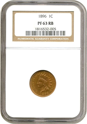 image for: 1896 1c NGC Proof 63 RB