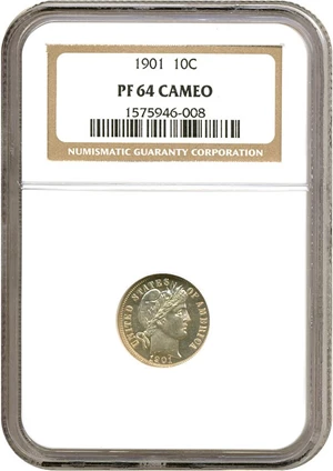 image for: 1901 10c NGC Proof 64 Cameo