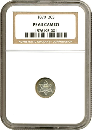 image for: 1870 3cS NGC Proof 64 Cameo