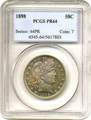 image for: 1898 50c PCGS Proof 64 *Obverse Color*