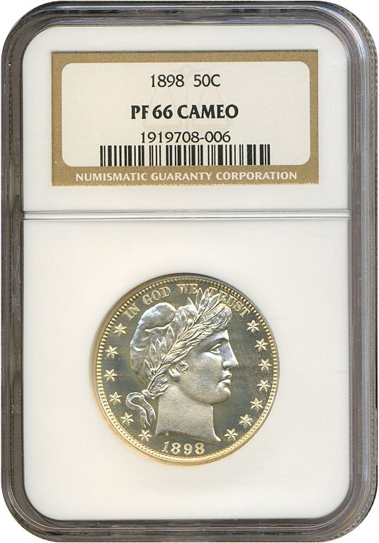 image for: 1898 50c  NGC Proof 66 Cameo